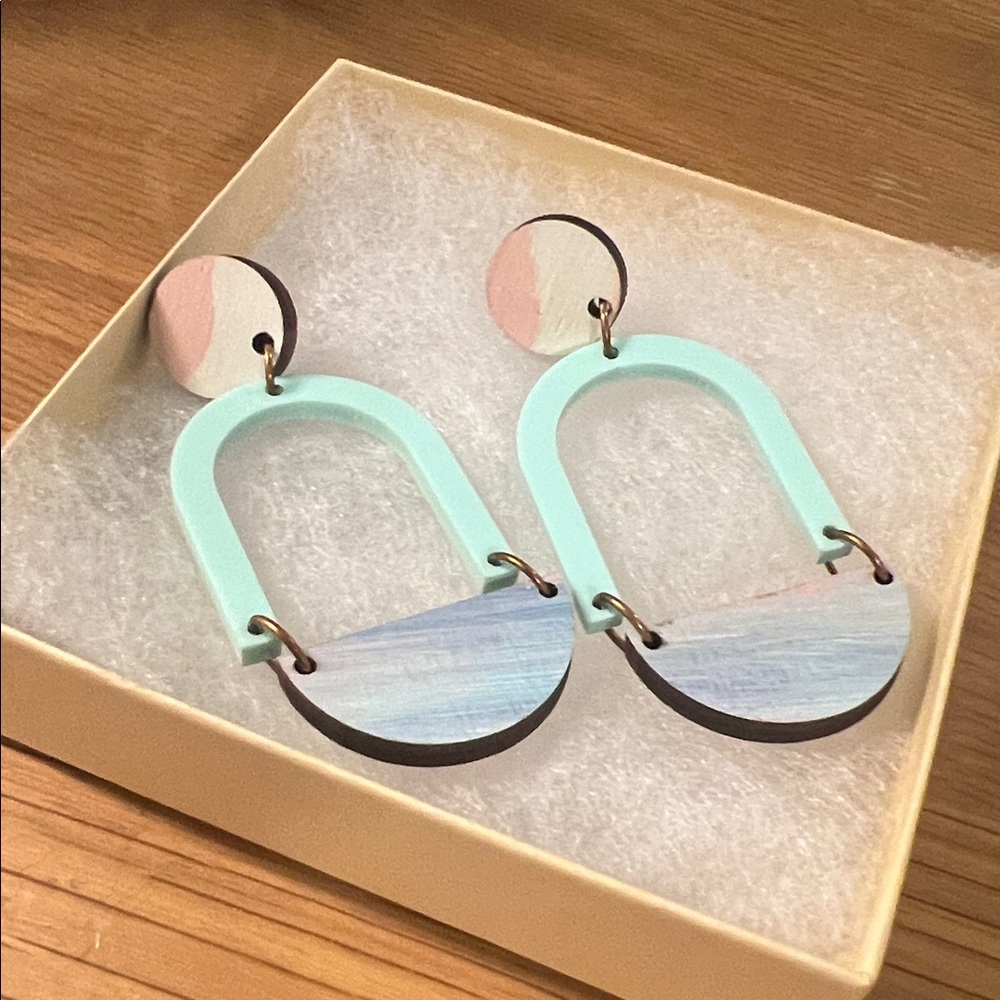 Wooden Geometric Earrings